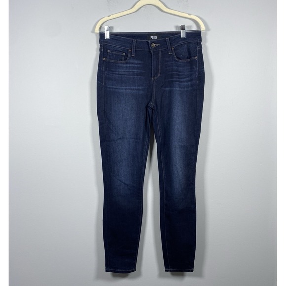 PAIGE Verdugo Ankle Skinny Denim Jeans Mid Rise Dark Wash Women's Size 29‎ - Picture 1 of 6